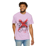 Risk Story Tee — Gothic Script Graphic T-Shirt with Red - NEXORA Official