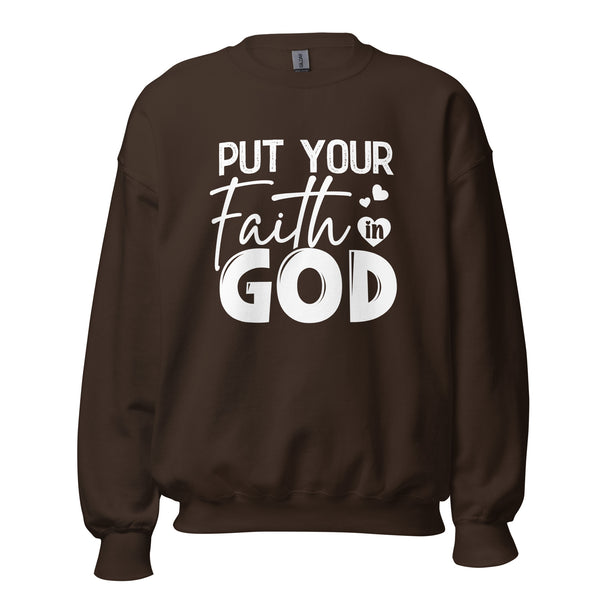 Faith In God Unisex Sweatshirt | Bible Verse Jesus Crewneck | Cozy Inspirational Faith Hoodie Style Pullover