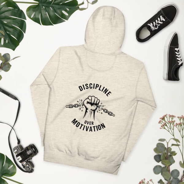 DISCIPLINE OVER MOTIVATION™ Back Print Hoodie by NEXORA Official - premium streetwear product photo